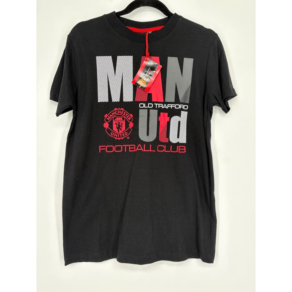 NWT RARE Official Manchester United Old Trafford Graphic Team Crew Tee Black XS‎